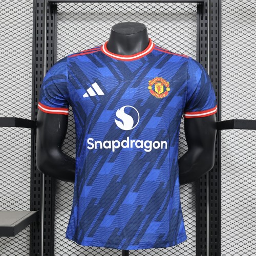 Player Version 2024-2025 Manchester United Blue Special Edition Soccer Jersey Man United Red Football Shirt