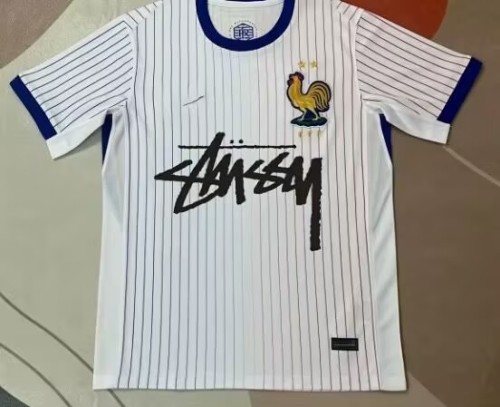 with STUSY Signed Version France White Soccer Jersey Football Shirt