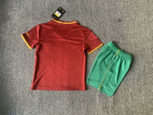 Retro Youth Uniform Kids Kit 2000 Portugal Home Soccer Jersey Shorts Child Football Set