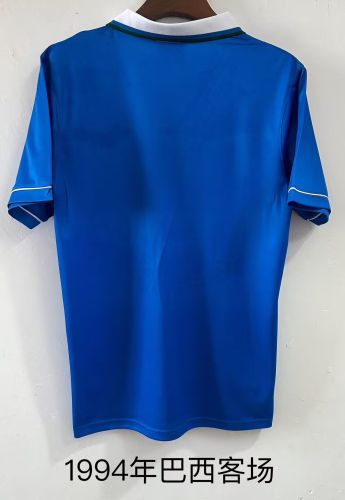 Retro Jersey 1994 Brazil Away Blue Soccer Jersey Vintage Brasil Camisetas de Futbol