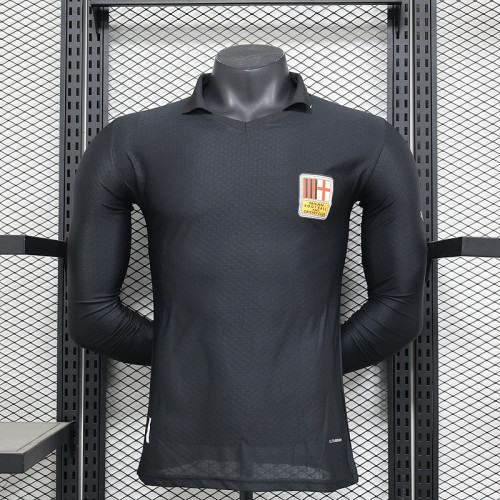 Long Sleeve Player Version 2024-2025 AC Milan 125th Anniversary Black Soccer Jersey AC Football Shirt