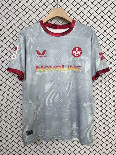 Fan Version 2024-2025 1. FC Kaiserslautern Away Grey Soccer Jersey Football Shirt