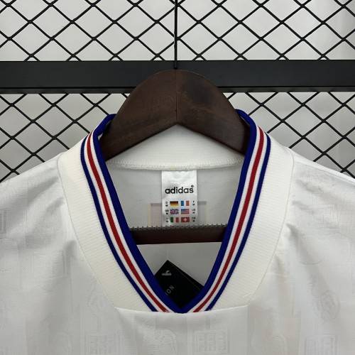 Retro Jersey 1996 France Away White Soccer Jersey Vintage Football Shirt