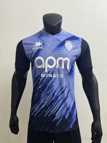 Player Version 2025-2026 AS Monaco Purple Soccer Pre-match Jersey Football Shirt