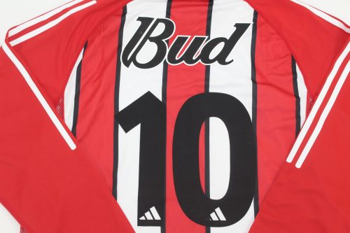 Long Sleeve Retro Jersey 2003-2004 River Plate 10 Away Soccer Jersey LS Vintage Football Shirt