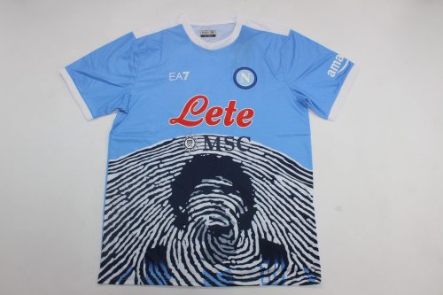 Retro Jersey 2021-2022 Calcio Napoli MARADONA 10 Maradona Version Blue Vintage Soccer Jersey Napoles Football Shirt
