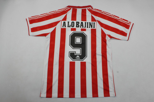 Retro Jersey 1995-1997 Athletic Bilbao ALOBAJINI 9 Home Soccer Jersey Vintage Football Shirt
