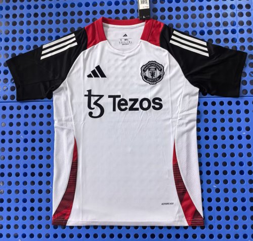 Fan Version Manchester United 2024-2025 White/Black Soccer Jersey Man United Football Shirt