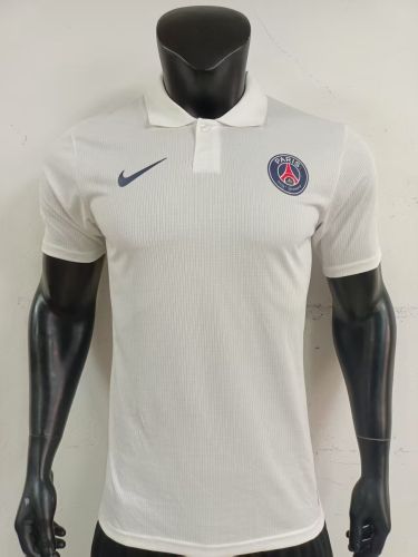 Player Version 2025-2026 PSG White Soccer Polo Paris Football Polo