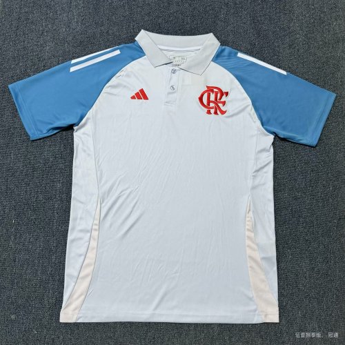 2024-2025 Flamengo White/Blue Soccer Polo