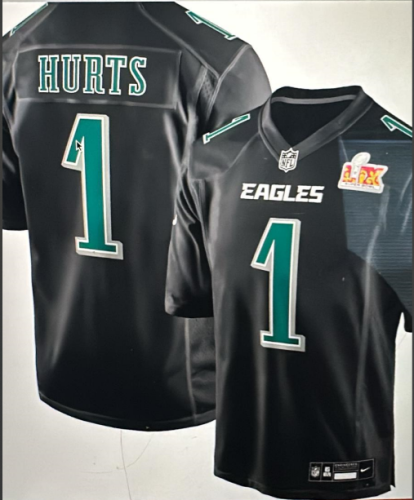 Eagles HURTS 1 Super Bowl LIX NFL Jersey