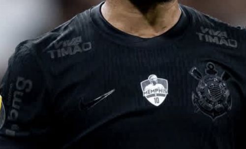 with Memphis Badge+All Sponor Logos Fan Version 2024-2025 Corinthians MEMPHIS 10 Away Black Soccer Jersey Football Shirt