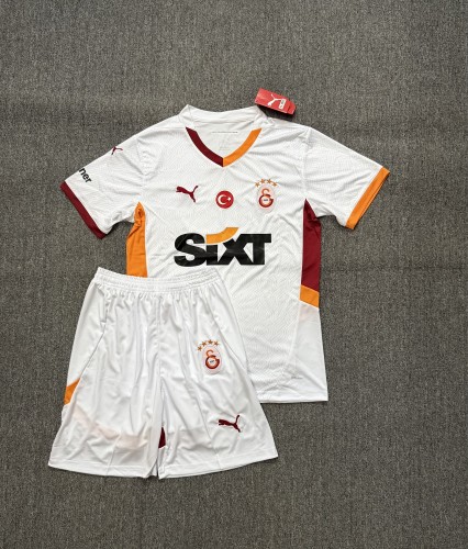 Adult Uniform 2024-2025 Galatasaray Away White Soccer Jersey Shorts Men's Football Kit