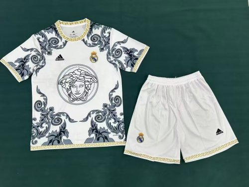 Adult Uniform 2025-2026 Real Madrid White Soccer Jersey Shorts Football Kit
