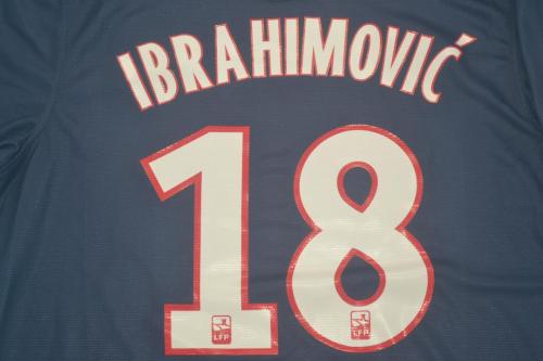 with Ligue 1 Patch Retro Jersey 2012-2013 PSG IBRAHIMOVIC 18 Home Soccer Jersey Vintage Paris Football Shirt