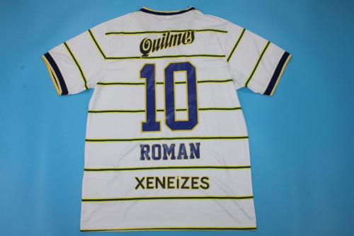 Retro Jersey 1998-1999 Boca Juniors ROMAN 10 White Cup Soccer Jersey Vintage Football Shirt
