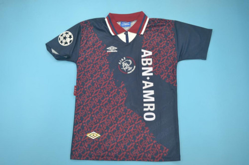 with UCL Patch Retro Jersey 1994-1995 Ajax Away UCL Final Soccer Jersey