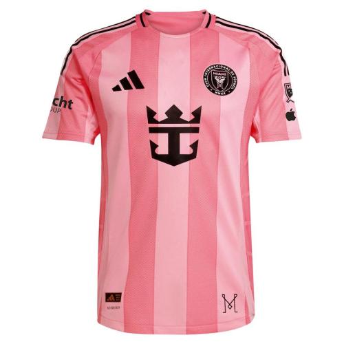 with Fracht Group+Apple+MLS Patch  Fan Version 2025-2026 Inter Miami Home Soccer Jersey Football Shirt
