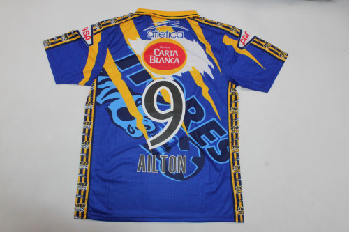 Retro Jersey 1997-1998 Tigres UANL AILTON 9 Third Away Blue Soccer Jersey Vintage Football Shirt