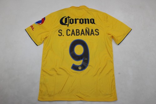 Retro Jersey 2014 Club America Aguilas S.CABANAS 9 Home Soccer Jersey Vintage Football Shirt
