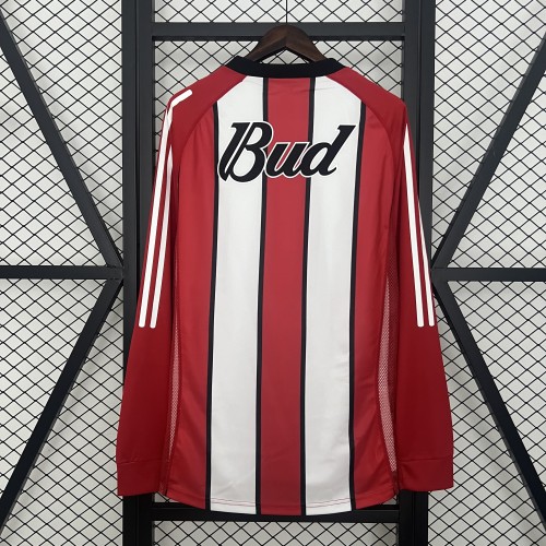 Long Sleeve Retro Jersey 2003-2004 River Plate Away Soccer Jersey LS Vintage Football Shirt