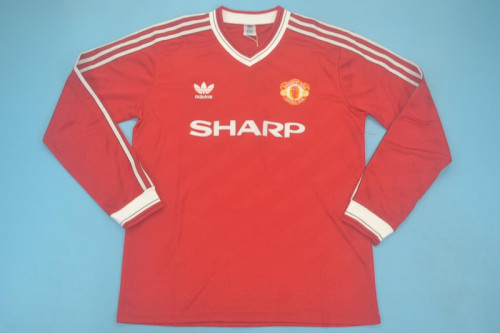 Retro Jersey Long Sleeve 1986-1988 Manchester United Home Soccer Jersey Vintage Football Shirt