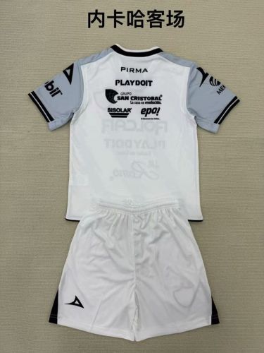 Youth Uniform Kids Kit 2024-2025 Necaxa Away White Soccer Jersey Shorts Child Football Set