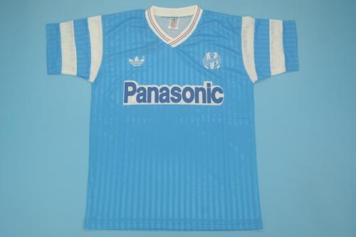 Retro Jersey 1990-1991 Marseille Away Blue Soccer Jersey Vintage Football Shirt