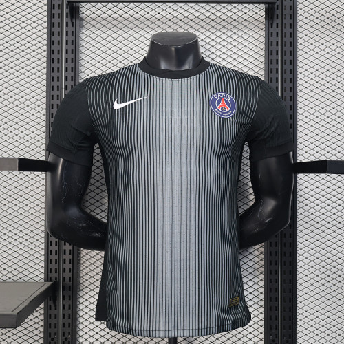 Player Version 2025-2026 PSG Black Goalkeeper Soccer Jersey Paris Football Maillot