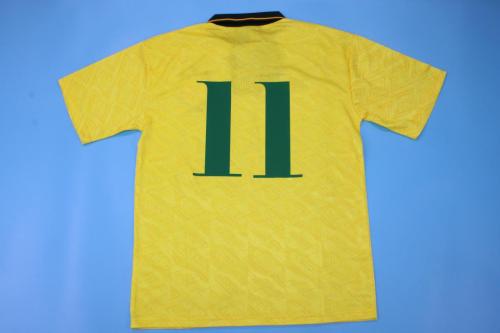 Retro Jersey 1991-1993 Brazil 11 Home Soccer Jersey Vintage Brasil Camisetas de Futbol