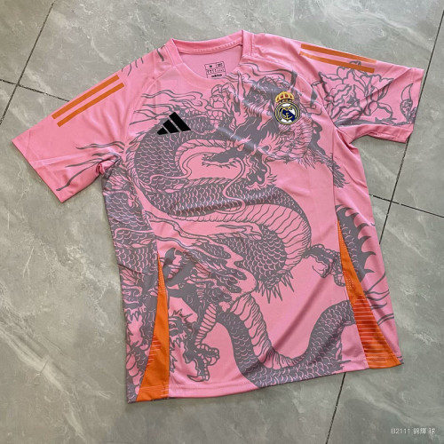 Fan Version Real Madrid 2025-2026 Pink Dragon Version Soccer Training Jersey Real Football Shirt