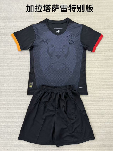 Adult Uniform 2024-2025 Galatasaray Fourth Away Black Soccer Jersey Shorts Men's Football Kit