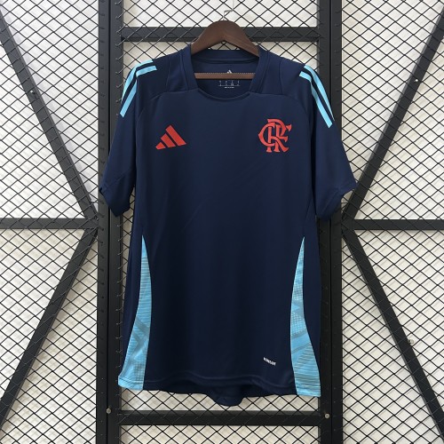 2024-2025 Flamengo Dark Blue Soccer Training Jersey Football Pre-match Shirt
