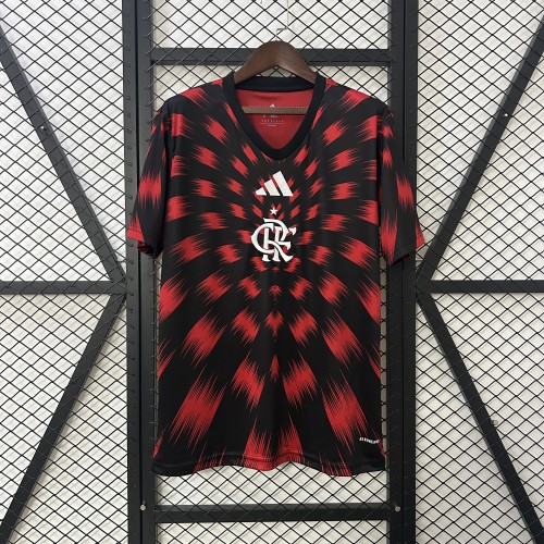 2024-2025 Flamengo Black/Red Soccer Training Jersey Football Pre-match Shirt