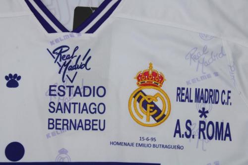 with Front Lettering+LFP Patch Retro Jersey 1996-1997 Real Madrid Home White Soccer Jersey Vintage Football Shirt