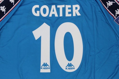 with Patch Retro Jersey 1998-1999 Manchester City GOATER 10 Home Soccer Jersey Vintage Football Shirt