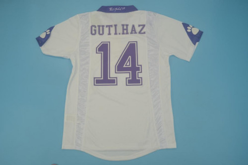 Retro Jersey 1997-1998 Real Madrid GUTI.HAZ 14 Home Soccer Jersey Vintage Football Shirt