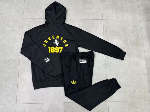 with Caps 2025-2026 Juventus Black Soccer Training Hoodie and Pants Football Hoody