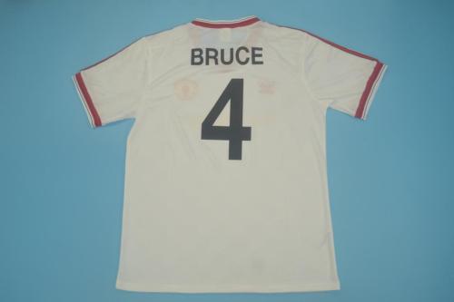 Retro Jersey 1986-1988 Manchester United BRUCE 4 Away White Soccer Jersey Vintage Football Shirt