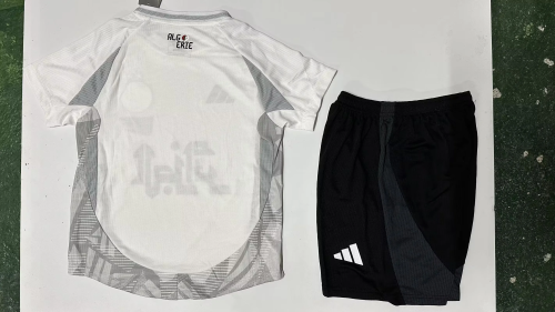 Player Version Youth Uniform Kids Kit 2025 Algeria White Soccer Jersey Shorts Child Football Set