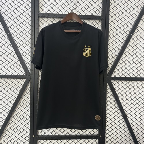 Fan Version 2025-2026 Santos Black Soccer Jersey Football Shirt