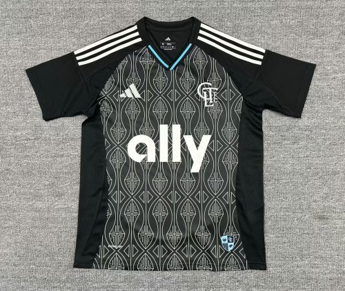 Fan Version 2025-2026 Charlotte Away Black/White Soccer Jersey Football Shirt