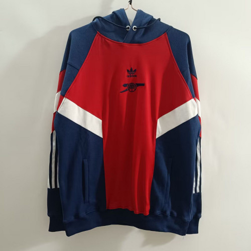 2025-2026 Arsenal Red/Dark Blue Soccer Training Hoodie Football Hoody