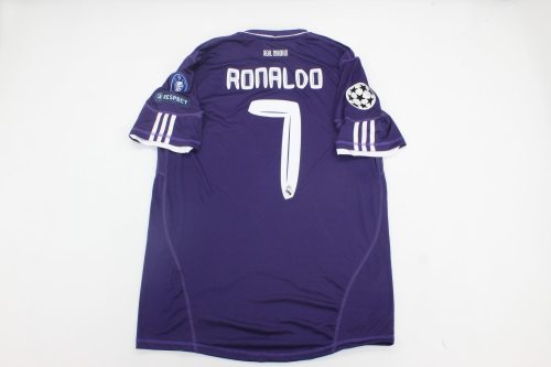 with UCL Patch Retro Jersey 2010-2011 Real Madrid RONALDO 7 Third Away Purple Soccer Jersey