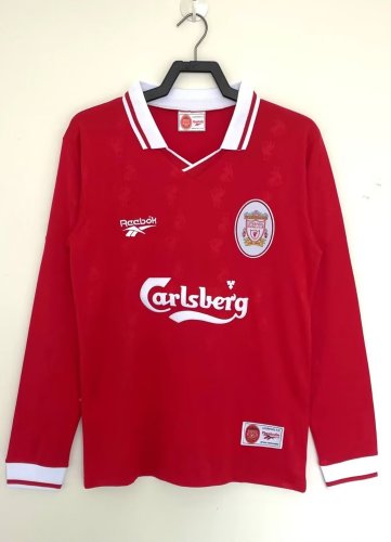 Long Sleeve Retro Jersey 1996-1998 Liverpool Home Soccer Jersey Vintage Football Shirt