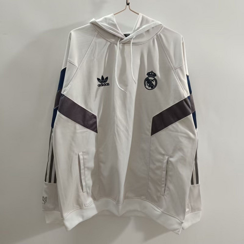 2025-2026 Real Madrid White Soccer Training Hoodie Football Hoody