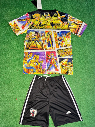 Youth Uniform Kids Kit 2025 Japan Yellow COMIC Soccer Jersey Shorts Child Football Set