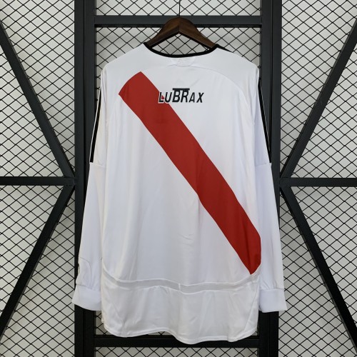 Long Sleeve Retro Jersey 2006-2007 River Plate Home Soccer Jersey LS Vintage Football Shirt