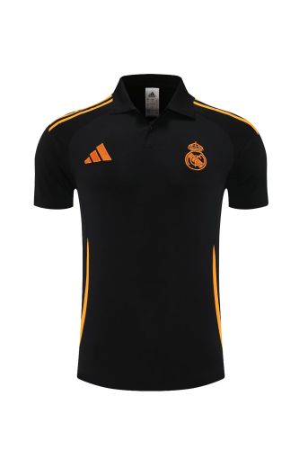 Fans Version 2025-2026 Real Madrid Black/Orange Soccer Polo