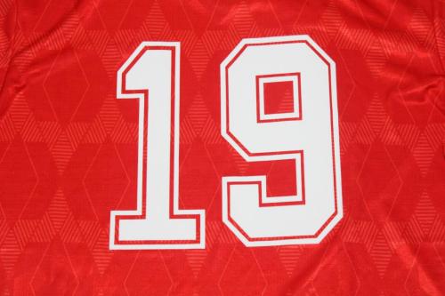 Retro Jersey 1990 England 19 Away Red Soocer Jersey Vintage Football Shirt